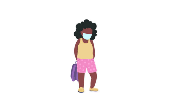 African American Kindergarten Girl Graphics & Illustrations