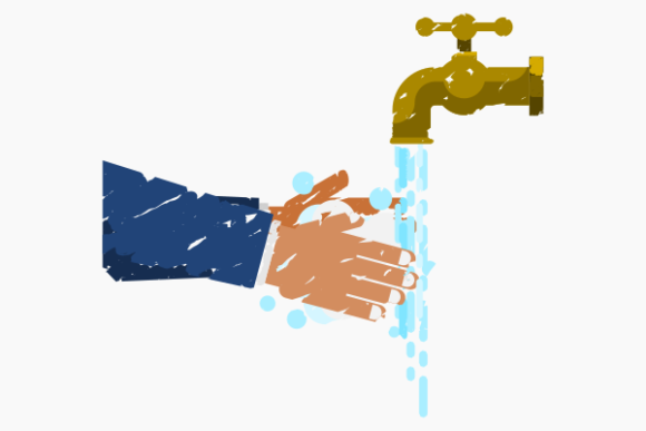 Brush Strokes Washing Hands: Graphics & Illustrations