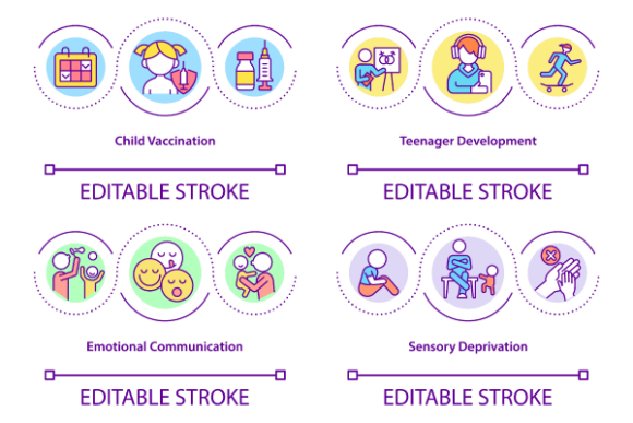 Child Behavior Icons: Crafting Graphics