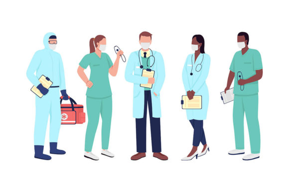 Healthcare Workers Flat Character Set: Graphics & Illustrations Review