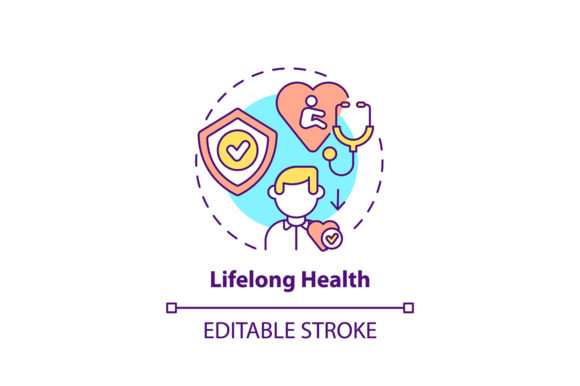 Lifelong Health Concept Icon: Graphics & Icons Review