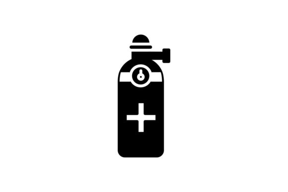 Medical Gas Cylinder Glyph Icon Design for Graphics and Icons