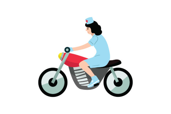 Nurse Riding a Motorcycle: Crafts by Designs Amp