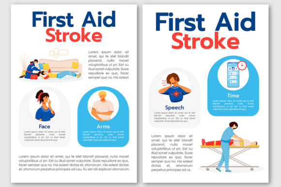 Reviewing First Aid for Stroke Flat Vector