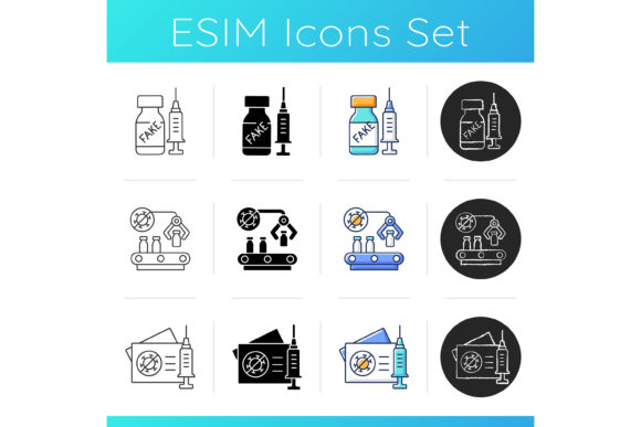 Reviewing the Vaccine Production Icons Set for Embroidery