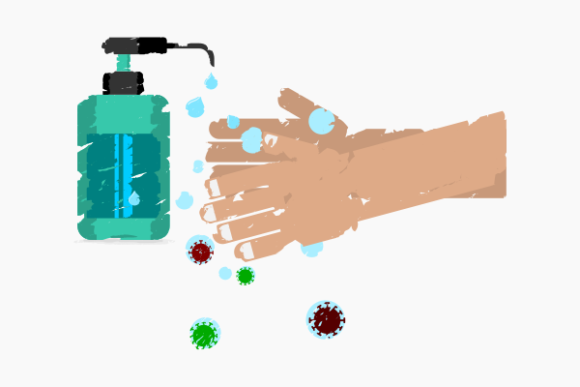 Sanitizing Hands Brush Graphics & Illustrations