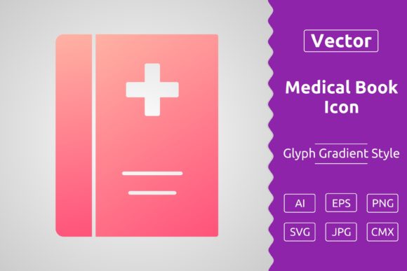 Vector Medical Book Gradient Icon: Premium Graphics & Icons