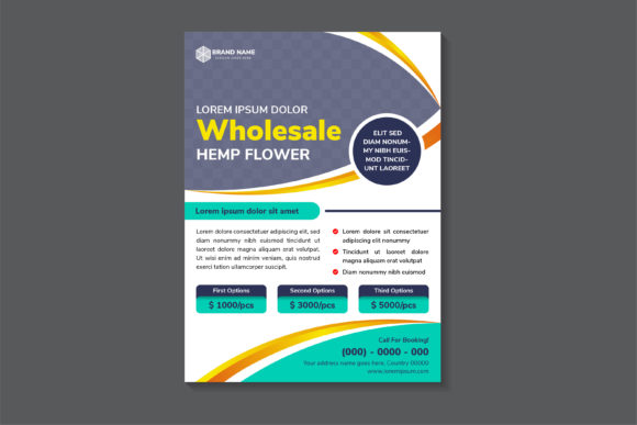 Wholesale Hemp Flower Flyer: Graphics & Print Templates